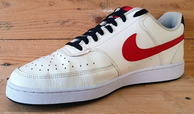 Nike Court Vision Low Leather Trainers UK10/US11/EU45 DM1187-101 Cream/Red