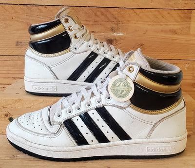 Adidas Top Ten Mid Leather Trainers UK7.5/US8/EU41 FZ3694 White/Black/Gold