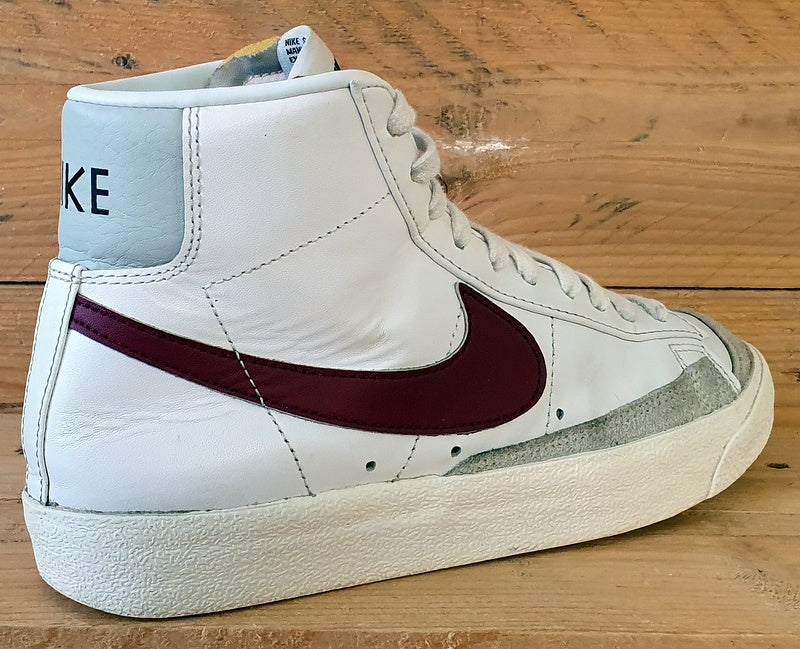 Nike Blazer 77 Mid Leather Trainers UK6/US7/EU40 BQ6806-120 White/Burgundy