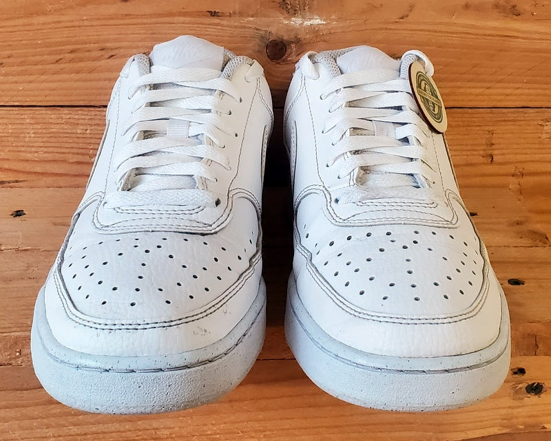 Nike Court Vision Low Leather Trainers UK6/US8.5/EU40 DH3158-100 Triple White