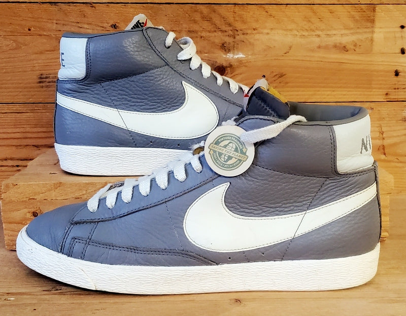 Nike Blazer Mid Leather Trainers UK9/US11.5/EU44 525366-001 Wolf Grey/White