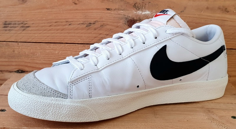 Nike Blazer Low 77 Leather Trainers UK10/US11/EU45 DA6364-101 White/Black