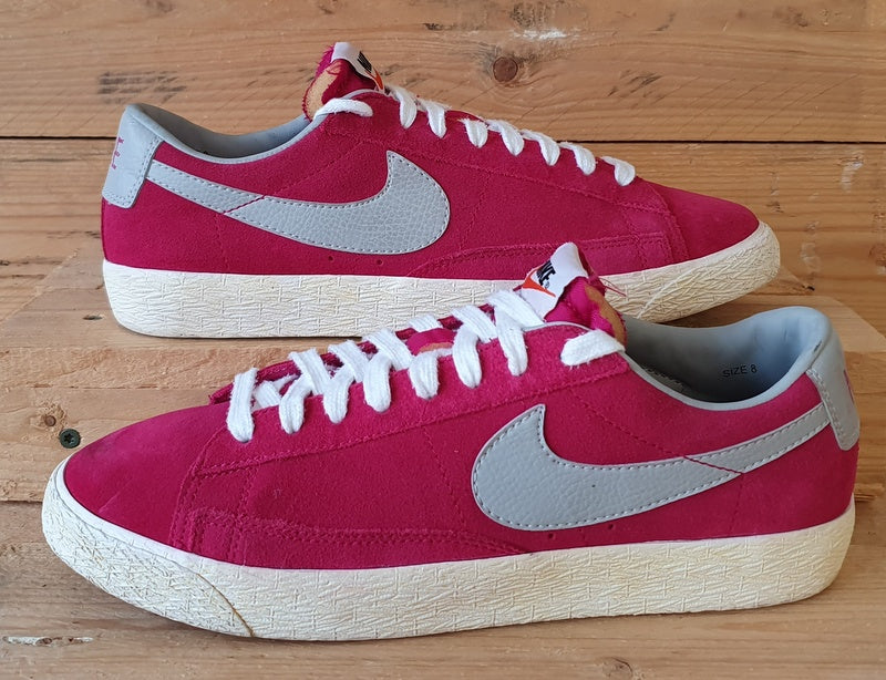 Nike Blazer Premium Low Suede Trainers UK7/US8/EU41 538402-601 Fuchsia Pink/Gum