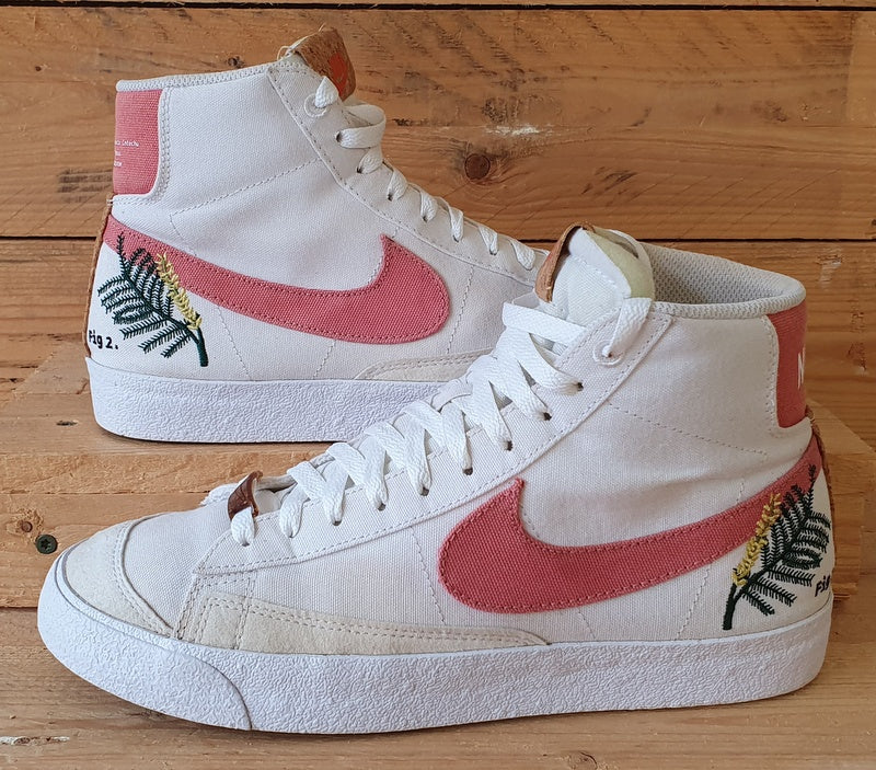 Nike Blazer 77 Catechu Mid Canvas Trainers UK7/US9.5/EU41 DC9265-101 White/Pink