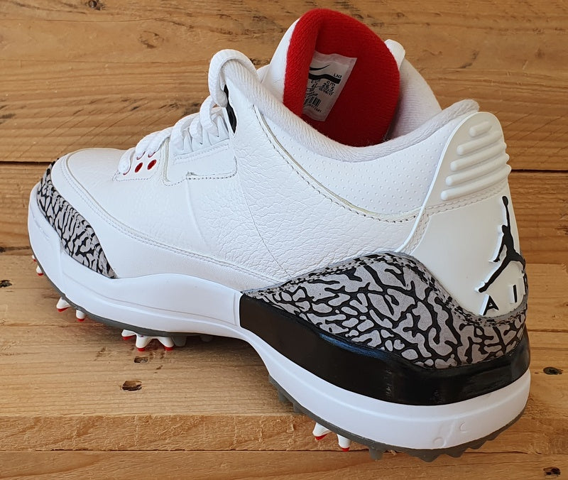 Nike Air Jordan 3 Golf Leather Trainers UK7.5/US8.5/EU42 AJ3783-100 White Cement