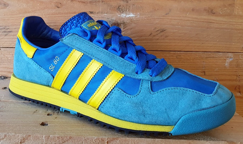 Adidas Originals SL 80 Suede/Textile Trainers UK9/US9.5/EU43 FV4029 Blue/Yellow