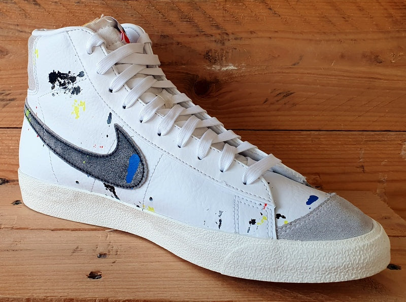 Nike Blazer Mid 77 Leather Trainers UK8/US9/EU42.5 DC7331-100 Paint Splatter