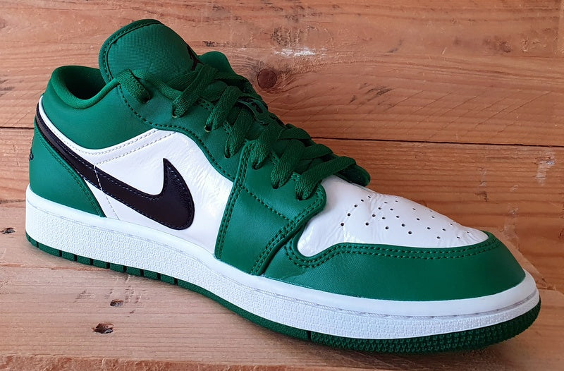 Nike Jordan 1 Low Leather Trainers UK8/US9/EU42.5 553558-301 Pine Green/White