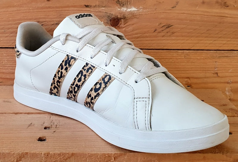 Adidas Neo Courtpoint Low Leather Trainers UK7 US8.5 EU40.5 FY8406 White Leopard VintageTrainers