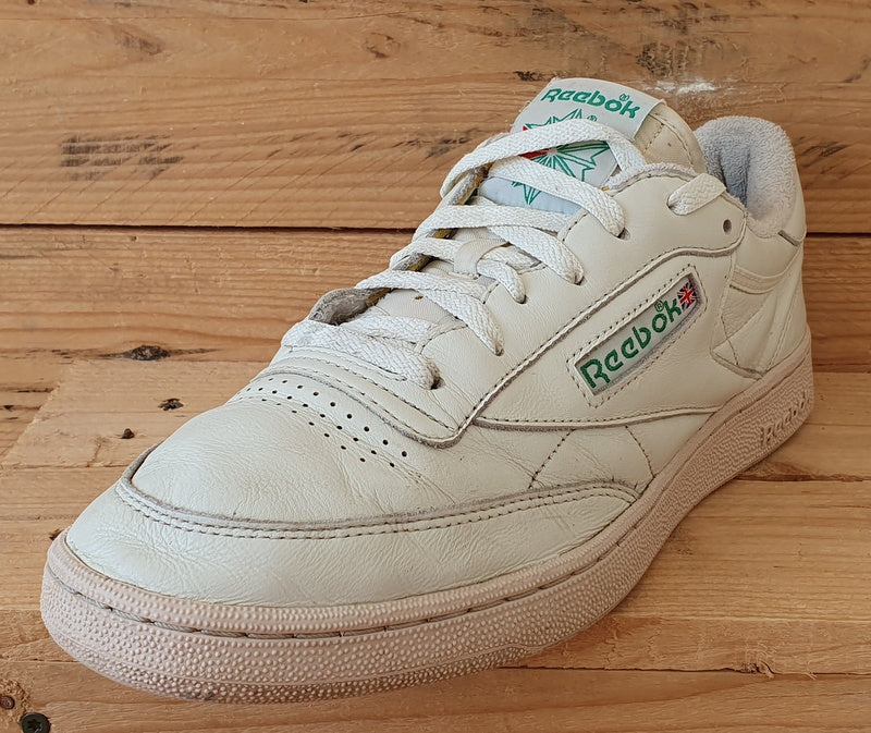 Reebok Club C 85 Low Leather Trainers UK10/US11/EU44.5 DV6434 Chalk/Green