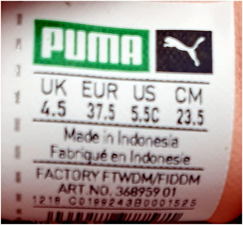 Puma Basket Suede Bow Jelly Trainers 368959-01 Grey/Pink UK4.5/US5.5C/EU37.5