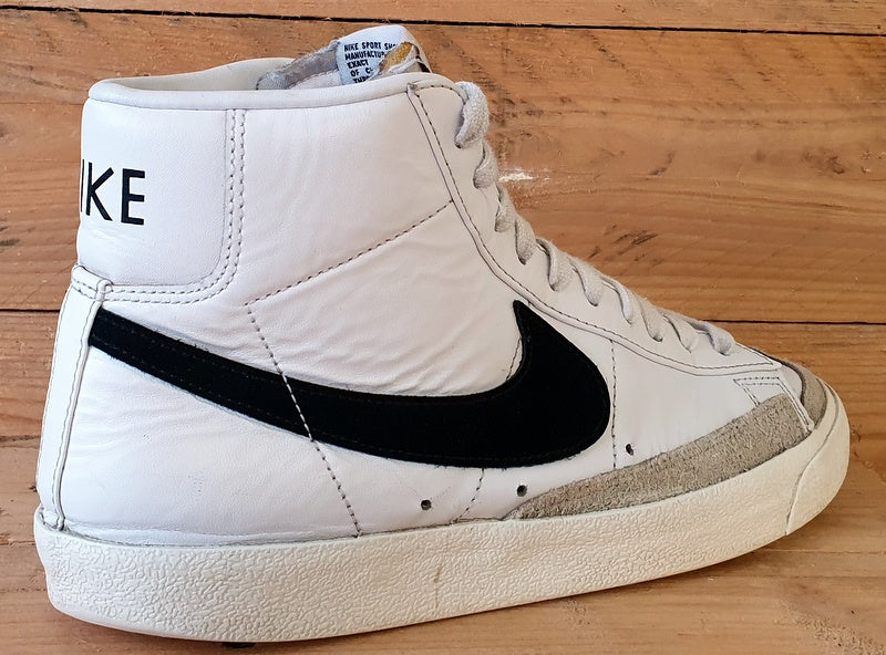 Nike Blazer Mid 77 Vintage Leather Trainers UK8/US9/E42.5 BQ6806-100 White/Black