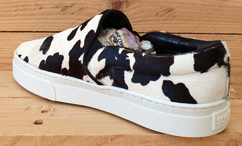 Schutz SlipOn Cow Print Faux Fur Trainers S2167800030011 Black/White UK7/US8/E41