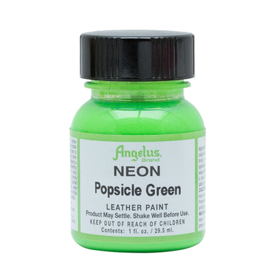 Angelus Neon Acrylic Leather Paint- Popsicle Green - 1fl oz / 30ml - Custom Sneakers