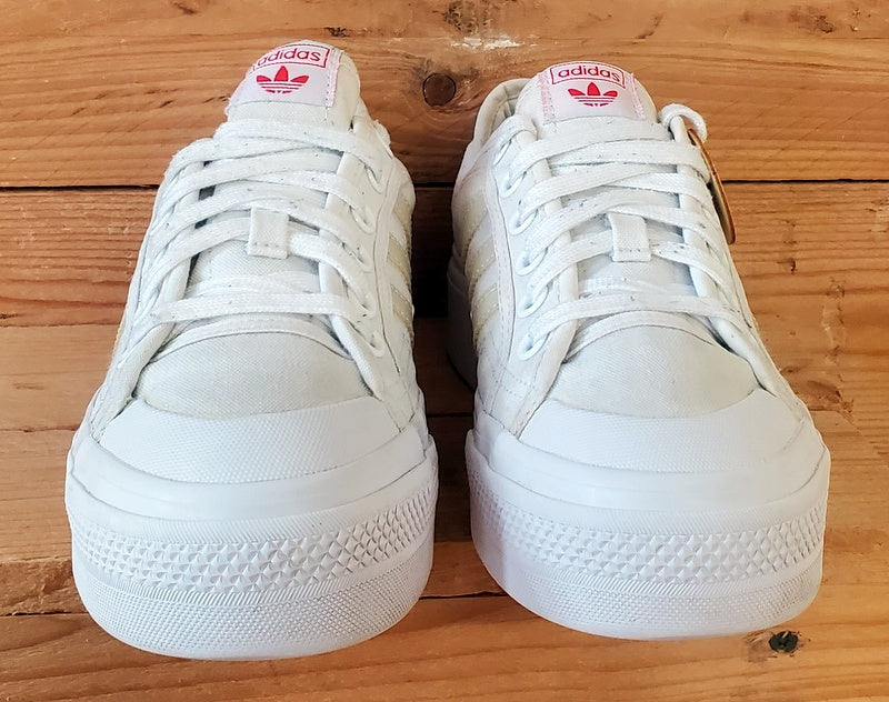Adidas Nizza Platform Low Canvas Trainers UK6/US7.5/EU39 FX9179 White/Red