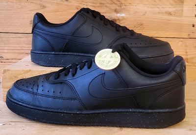 Nike Court Vision Low Leather Trainers UK10/US11/EU45 DH2987-002 Triple Black