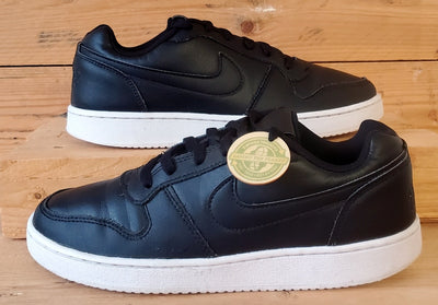 Nike Ebernon Low Leather Trainers UK6/US8.5/EU40 AQ1779-001 Black/White