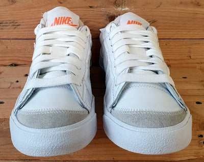 Nike Blazer 77 Jumbo Low Leather Trainers UK8/US9/EU42.5 DX2648-100 White/Orange