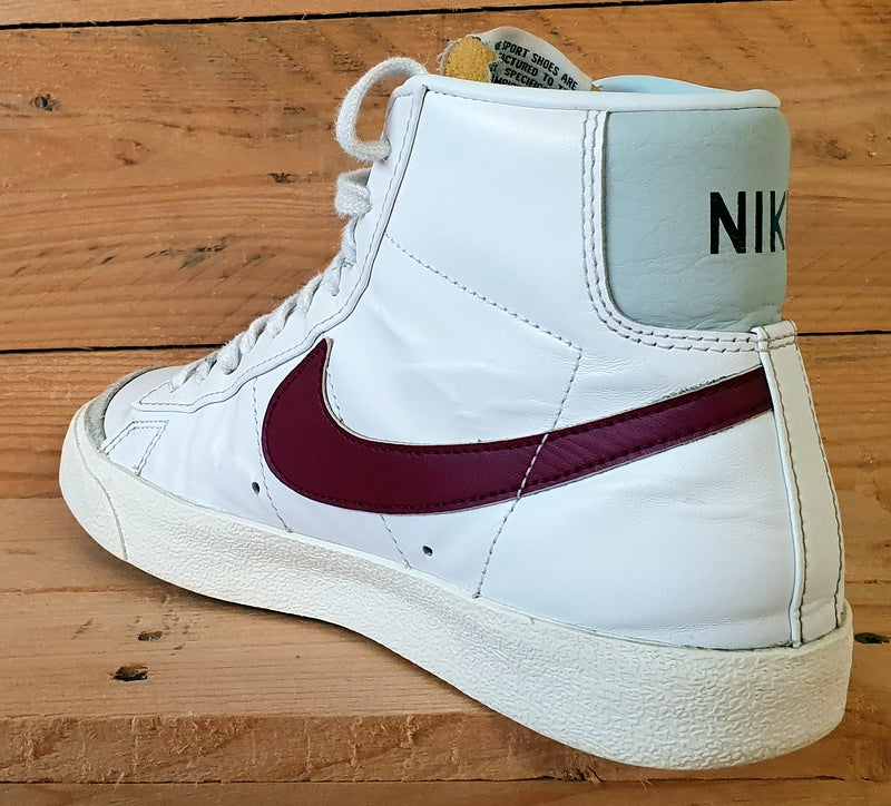 Nike Blazer 77 Mid Leather Trainers UK6/US7/EU40 BQ6806-120 White/Burgundy