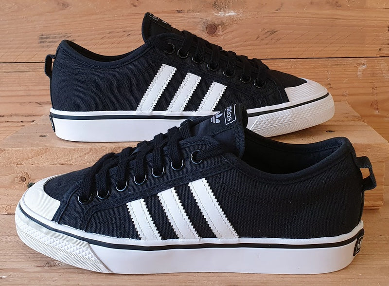 Adidas Nizza Low Canvas Trainers UK7/US7.5/EU40.5 CQ2332 Core Black/White