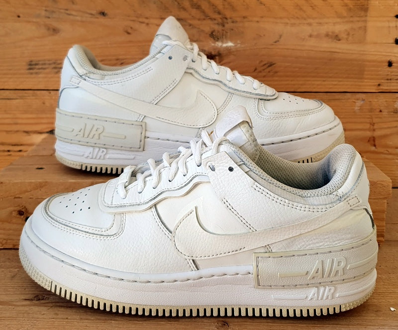 Nike Air Force 1 Shadow Low Leather Trainers UK6/US8.5/EU40 CI0919-100 White