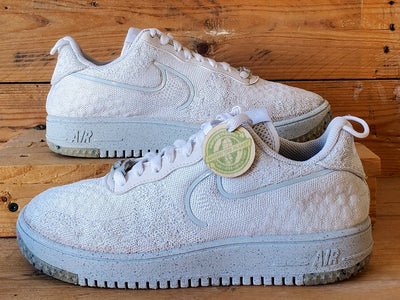 Nike Air Force 1 Crater Flyknit Trainers UK7/US8/EU41 DM0590-100 White/Platinum