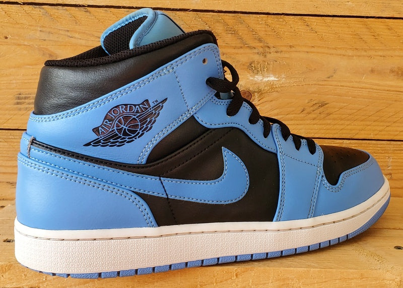 Nike Air Jordan 1 Mid Leather Trainers UK9/US10/EU44 DQ8426-401 Black/Blue