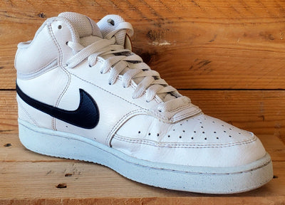 Nike Court Vision Mid Leather Trainers UK7.5/US8.5/EU42 DN3577-101 White/Black