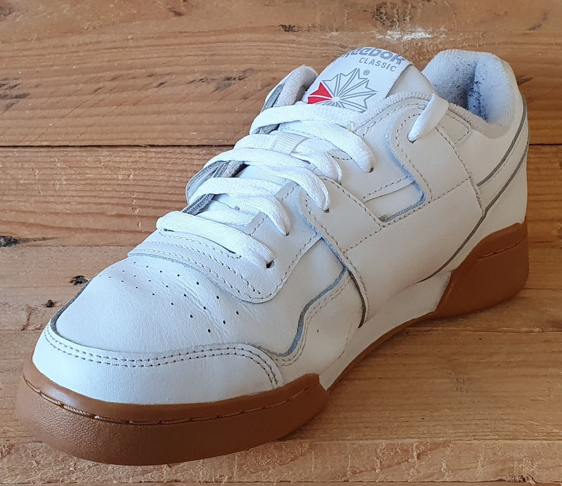 Reebok Workout Plus Low leather Trainers UK6.5/US7.5/EU40 CN2126 White/Gum