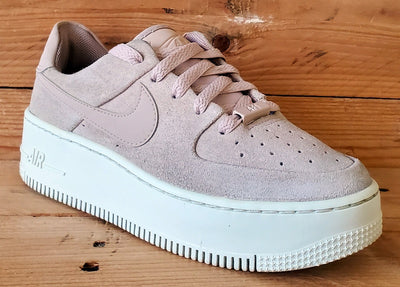 Nike Air Force 1 Sage Low Suede Trainers UK3/US5.5/EU36 AR5339-201 Pink/White