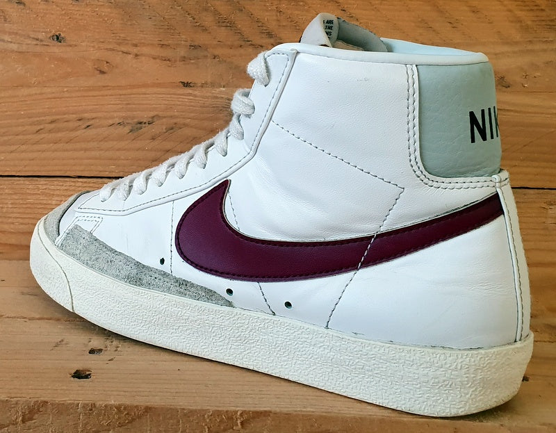 Nike Blazer 77 Mid Leather Trainers UK6/US7/EU40 BQ6806-120 White/Burgundy