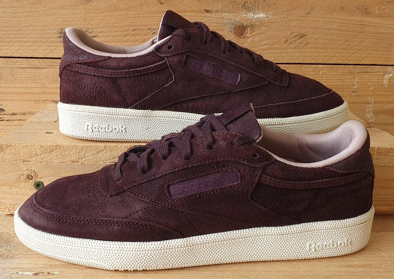 Reebok Club C 85 Low Suede Trainers UK6/US8.5/EU39 BS5192 Dark Purple