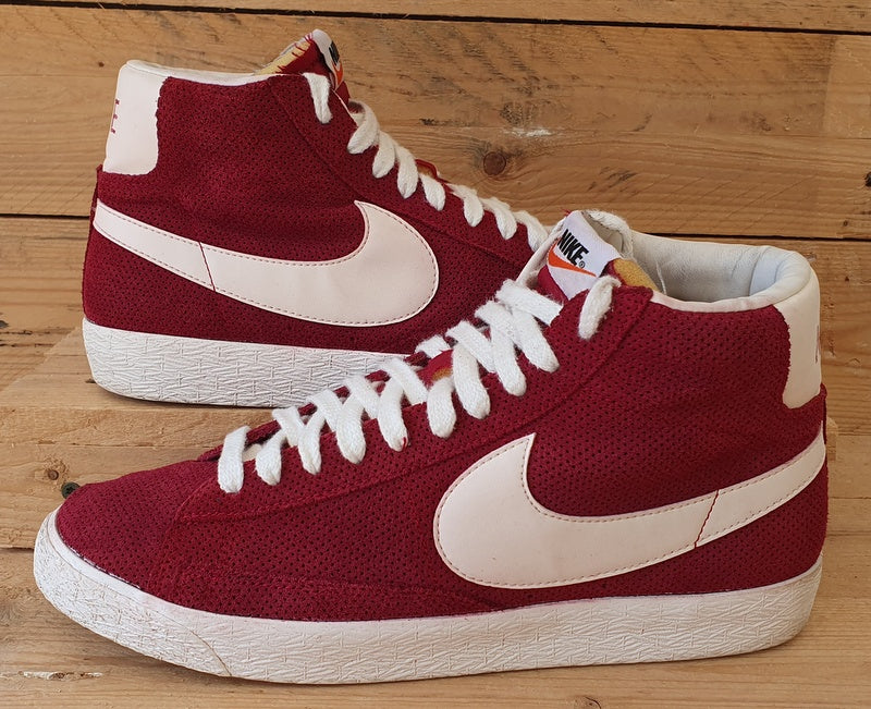 Nike Blazer Premium Mid Suede Trainers UK9/US10/EU44 538282-602 Noble Red