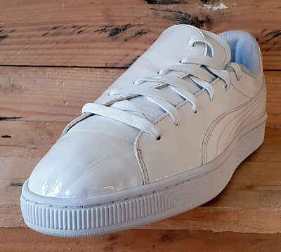 Puma Basket Crush Patent Leather Trainers UK5.5/US8/EU38.5 369556-05 White