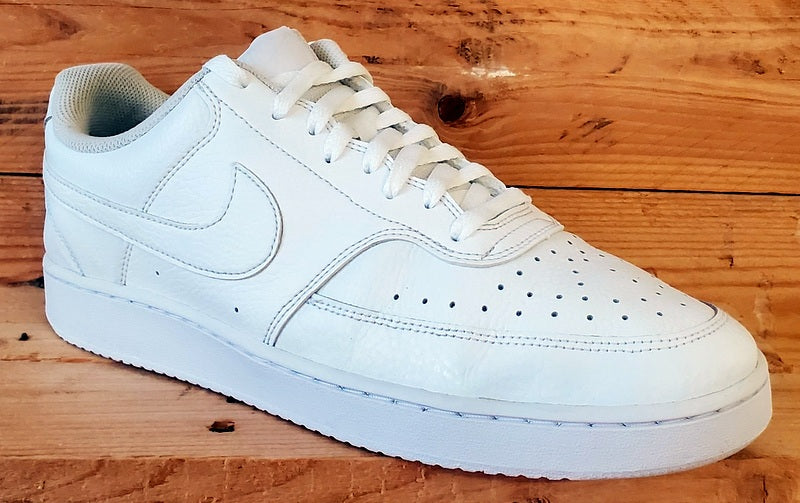 Nike Court Vision Low Leather Trainers UK11/US12/EU46 CD5463-100 Triple White