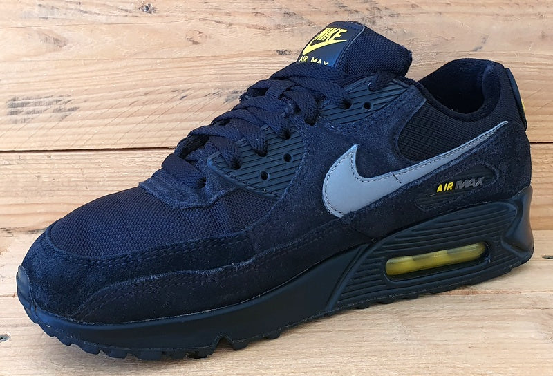 Nike Air Max 90 Low Suede Trainers UK7/US8/EU41 DO6706-001 Black/Yellow