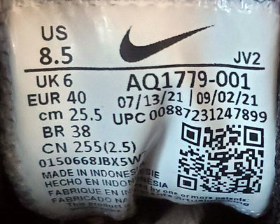 Nike Ebernon Low Leather Trainers UK6/US8.5/EU40 AQ1779-001 Black/White