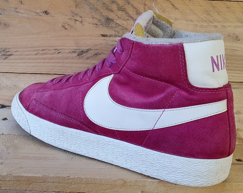 Nike Blazer Mid Suede Trainers UK8/US10.5/EU42.5 518171-604 Hot Pink White