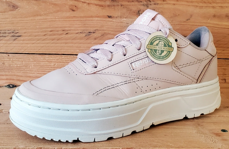 Reebok Club C Double Geo Low Leather Trainers UK4.5/US7/EU37.5 H69145 Soft Ecru