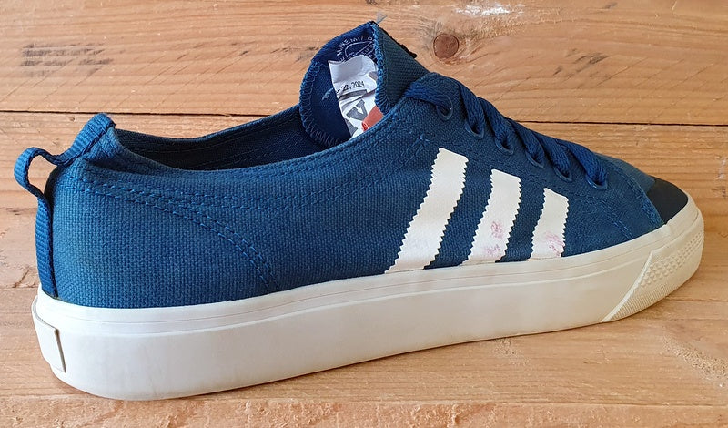 Adidas Nizza Low Canvas Trainers UK10/US10.5/EU44.5 D65866 Tribe Blue/White