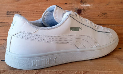 Puma Smash V2 Low Leather Trainers UK9/US10/EU43 365215-07 Triple White