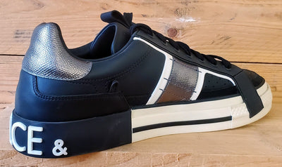 Dolce and Gabbana DG Roma Low Leather Trainers UK9/US9.5/EU43 CS1863 AO223 Black