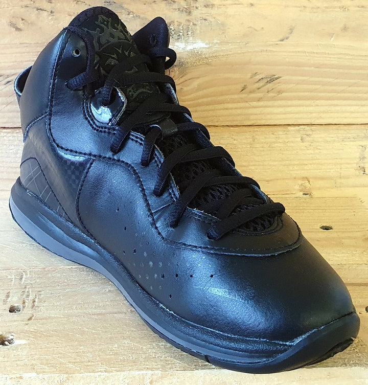 Nike Lebron 8 PS Mid Leather Trainers UK2 US2.5Y EU34 415240 002 Black VintageTrainers