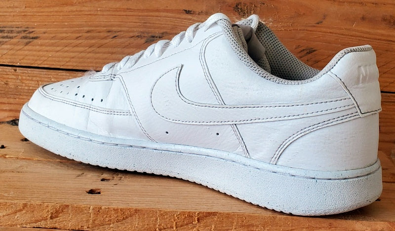 Nike Court Vision Low Leather Trainers UK9/US10/EU44 DH2987-100 Triple White