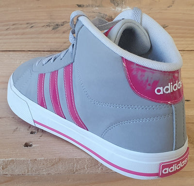 Adidas Neo Mid Leather Trainers UK5.5/US6/EU38.5 F38329 Grey/White/Pink