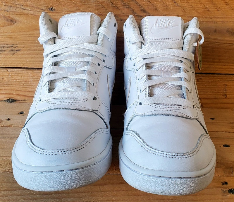Nike Ebernon Mid Leather Trainers UK6/US7/EU40 AQ1773-100 Triple White