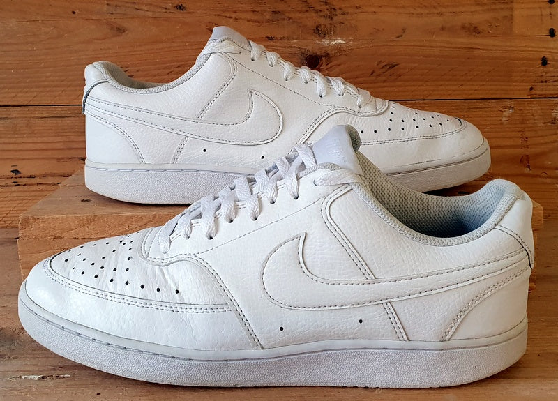 Nike Court Vision Leather Trainers UK9.5/US10.5/EU44.5 CD5463-100 Triple White