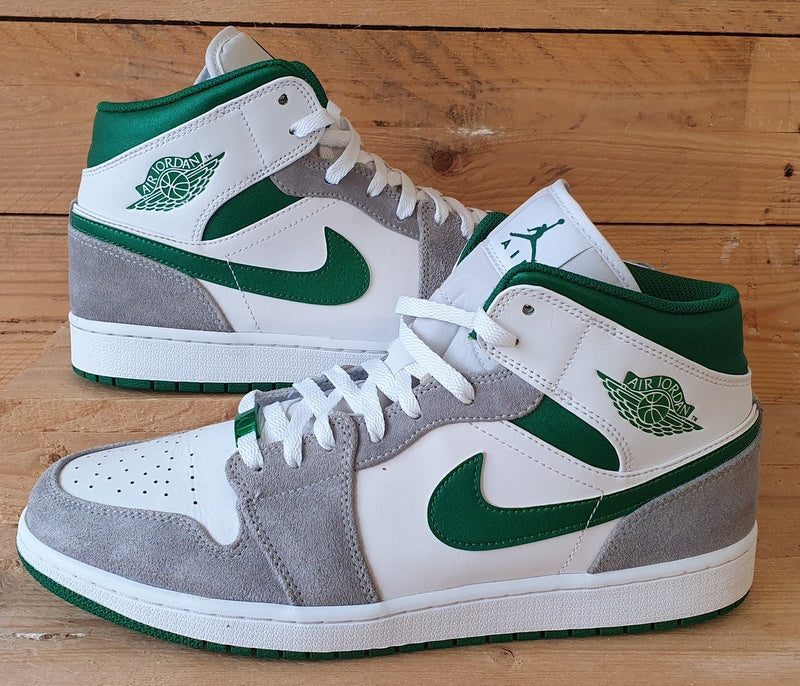 Nike Air Jordan 1 Mid Trainers UK11/US12/EU46 DC7294-103 White/Pine Green