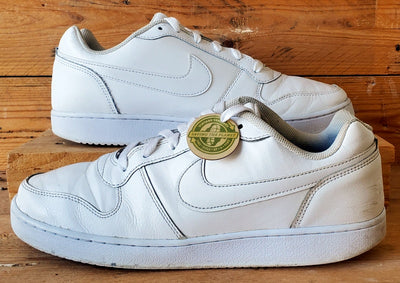 Nike Ebernon Low Leather Trainers UK10/US11/EU45 AQ1775-100 Triple White