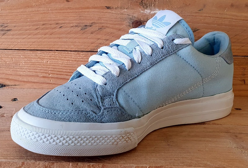 Adidas Continental Vulc Low Canvas Trainers UK6/US6.5/EU39 EG6735 Glow Blue